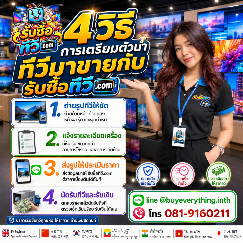 4 วิธีเตรียมทีวีก่อนขายกับ รับซื้อทีวี.com